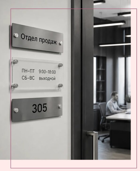 Офисные таблички на дверь в Томске по цене от 5354 р. | Аванза-Тмс